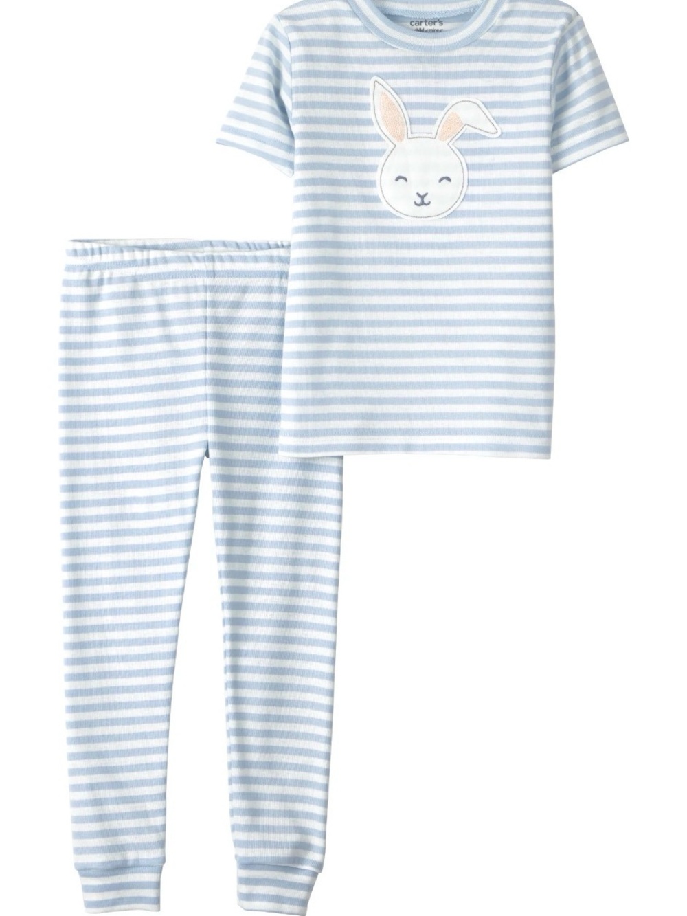 Carter's Light Blue & White Striped Bunny Pajama Set